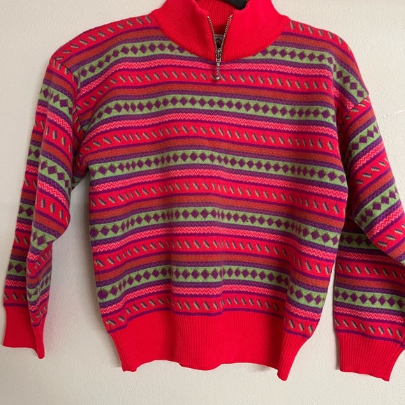 Vintage JD Sun Valley 1/4 zip wool sweater womens L - Picture 2 of 7